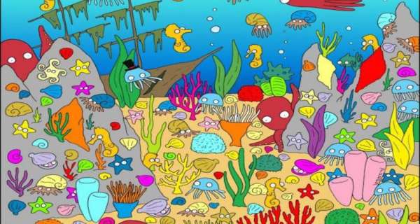 ¿Puedes encontrar al pez en el fondo del océano?